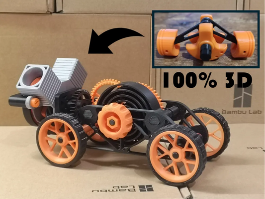 Wind-up Car + 2-Cylinder Engine Kit