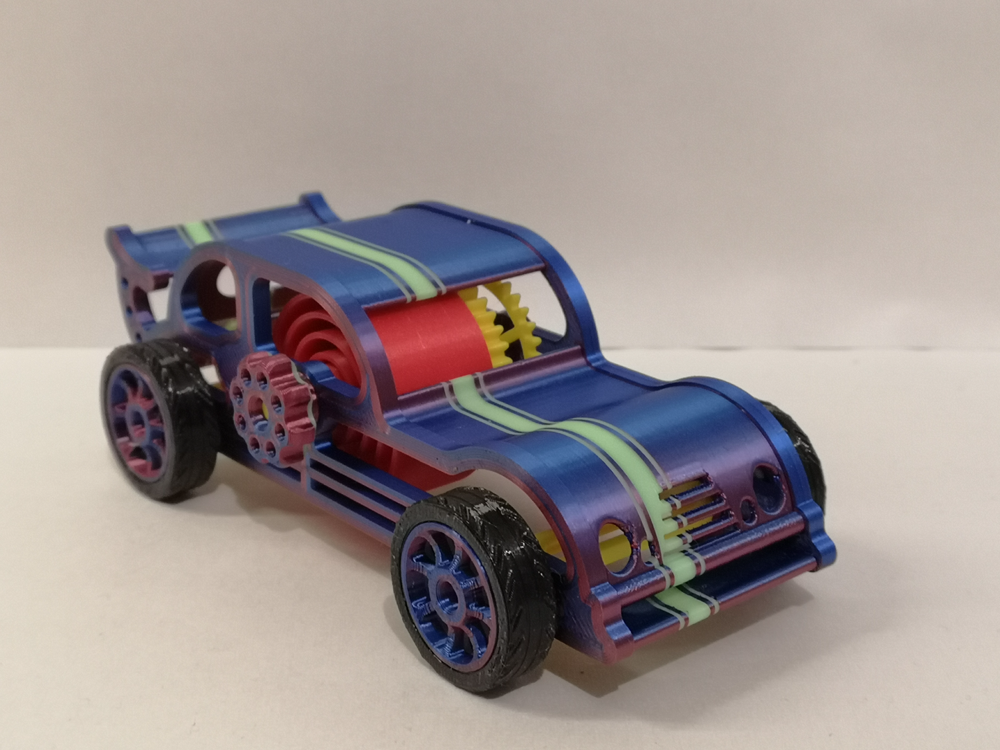 Racing Spring Car 100% 3D - Wind up mechanism