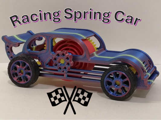 Racing Spring Car 100% 3D - Wind up mechanism