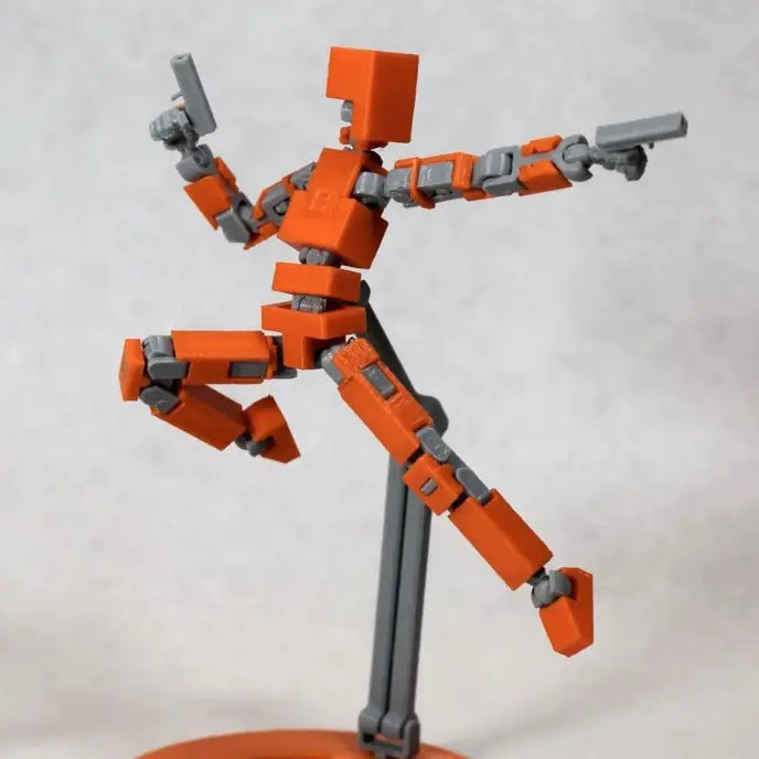 3D Printed Articulated Doll with Stand - Dummy 13 - Mechanical Toy