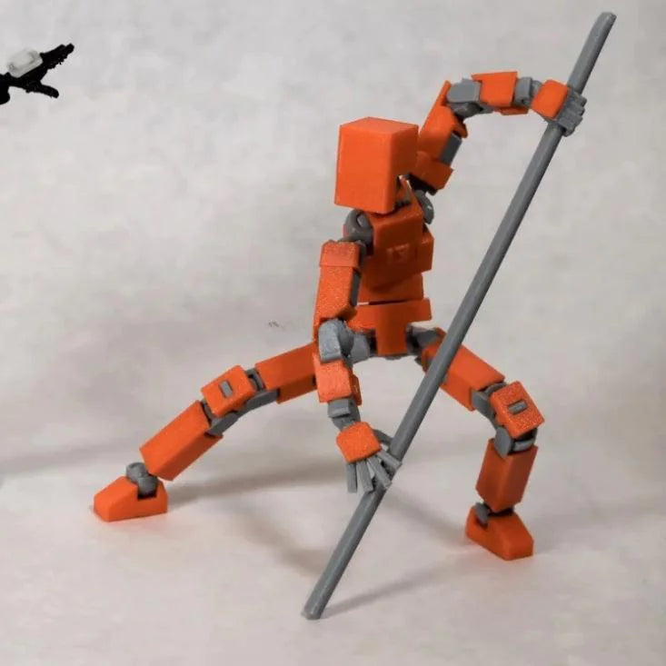 3D Printed Articulated Doll with Stand - Dummy 13 - Mechanical Toy