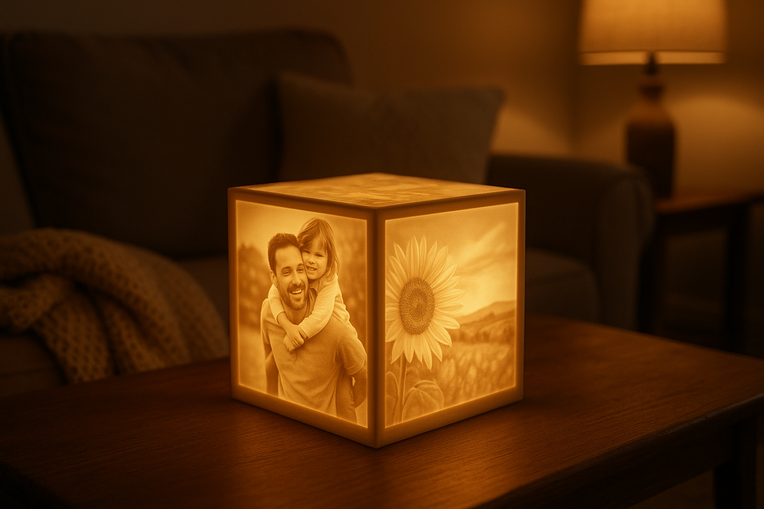 Make the lithophane a cube with images on 5 sides
